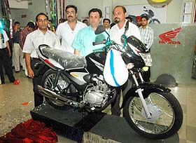 Honda launches its latest motorcycle, Shine, in Jalandhar on Wednesday