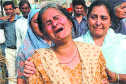 Ranjit Kaur, after receiving the news of the death of her 14-year-old son