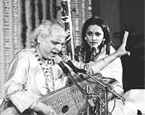Pandit Jasraj with his daughter Durga