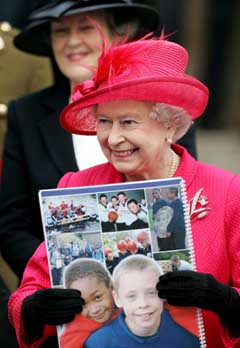 Queen Elizabeth outside Windsor Castle in southern England on her 80th birthday on Friday.