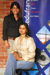 Payal Sharma (standing) and Manpreet Walia spell their mantras for success.