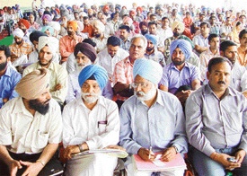 Delegates at an educational conference organised by the Punjab Private Schools Organisation at Rajpura on Sunday