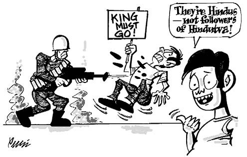 Editorial cartoon by Rajinder Puri
