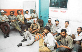 Injured workers at the Civil Hospital in Ludhiana