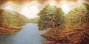 A mural on the theme of communion with nature by Azeez Khaleel goes up in the UT Secretariat