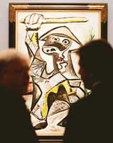 Pablo Picassos Arlequin au baton is shown at a press preview at Sothebys New York on Saturday.
