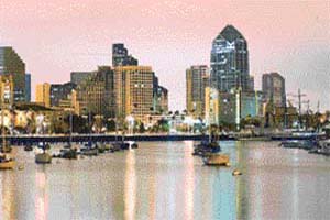 A view of San Diego at night