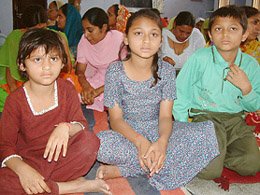 The three children of Pakistani national Mumtaz currently lodged in Central Jail, Amritsar.