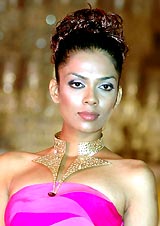 A model displays a jewellery collection at a show in Mumbai on Tuesday
