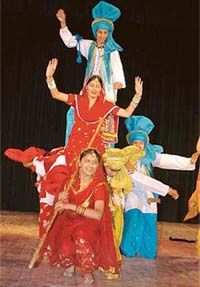 Students of St Stephen's School perform during a school function in Chandigarh