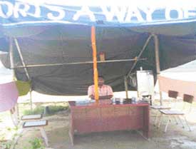The Principal of Little Star Public School in his makeshift office at Bhamipura village in Ludhiana district