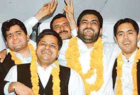 The newly-elected office-bearers of the Punjab and Haryana High Court Bar Association are all smiles after the declaration of the results