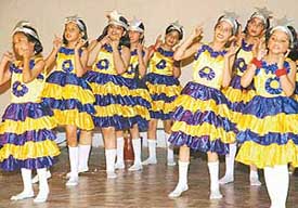 Students of Kendriya Vidyalaya, Sector 31, present a cultural show at their annual and prize distribution function at Lecma Auditorium at 3BRD Air Force Station, Chandigarh, on Friday