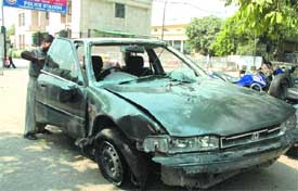 The car which crushed seven people in front of Old Delhi Railway Station on Thursday night