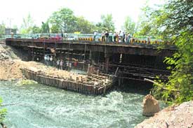 A view of Najafgarh drain under which DMRC proposes to construct a tunnel for the Metro.