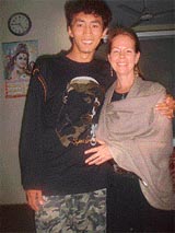 A Tibetan boy with his foreigner wife