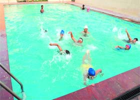 Swimming is another favourite activity during the summer vacation
