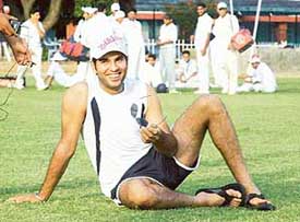 Yuvraj Singh in a light mood at DAV School, Sector 8, in Chandigarh on Tuesday