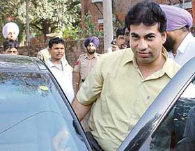 The Deputy Mayor, Mr H.S. Lucky, at the Crime Branch office, Sector 11, Chandigarh