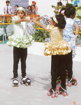 Students of St Soldier International Convent School, Mohali, perform at a function.
