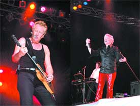 Graham Russell and Russell Hitchcock of Air Supply, performing in Gurgaon on Thursday night