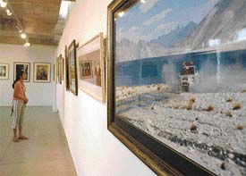 An exhibition of art works at the museum in Sector 10, which was organised by the Chandigarh Lalit Kala Akademi on Tuesday.
