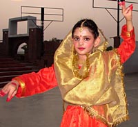 A girl performs classical dance at Aloha Mental Math, prize distribution function at Kalagram in Manimajra, Chandigarh on Sunday.