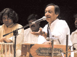 Ghulam Ali singing at the Legends of India festival at Kamani Auditorium in the Capital.
