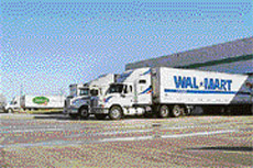 Wal-Mart trucks line up at a distribution centre in Marysville, Ohio. Wal-Mart is selling its loss-making South Korean stores