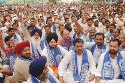 Bahujan Samaj Party workers during a rally organised to protest against anti-Dalit and anti-poor policies