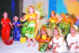 Tiny tots from the Cambridge International School for Girls performing a dance during a function in Jalandhar