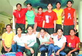 The state junior basketball team of girls