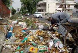 A pile of garbage on Cemetry Road which has not been lifted for days