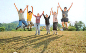 JUMPING JACKS: Youngsters experiencing the high of adventure in their summer vacations 