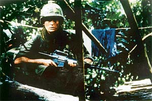 Charlie Sheen in Platoon: The first of Stones Vietnam War trilogy