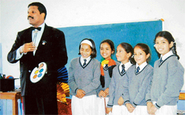 Famous magician H.G. Ley enthralls the Shimla students with his magical education