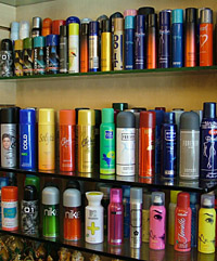 Deodorants on display at a shop in Jalandhar. 