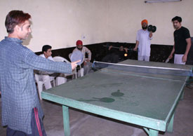 Youths under treatment playing table tennis at the Red Cross De-addiction and Rehabilitation Centre at Guru Nanak Dev Hospital.