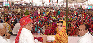 Haryana Chief Minister Bhupinder Singh Hooda at Tosham rally in Bhiwani on Wednesday.