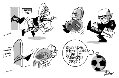 Editorial cartoon by Rajinder Puri