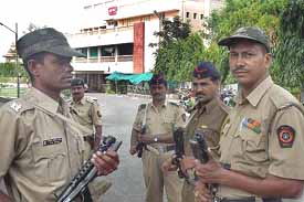 Security has been beefed up around important institutions following Thursday's terrorist attack on the RSS headquarters in Nagpur on Friday. 