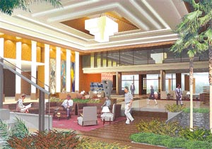 An artists impression of what hotel lounge will look like after the makeover