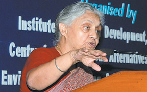 Delhi Chief Minister Sheila Dikshit addressing an international conference on providing basic civic amenities in mega cities in the Capital on Saturday.