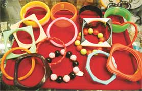 Jazzy plastic bangles studded with glamour at Dewsun, Chandigarh