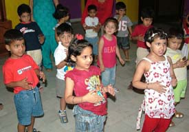 Children from various schools take part in a summer camp