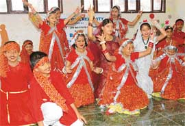 Children perform at a workshop at Mount Carmel School, Sector 47, Chandigarh, on Thursday. 