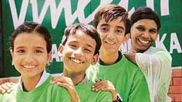 Bhanu Priya, Rahul, Archit and Nagma are all smiles on their return from the National Childrens Participation Meet organised in Mumbai by the Chidline India Foundation.