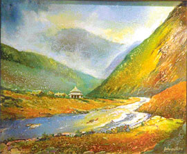 Exhibits of Ashwani Verma on display at Indusind gallery. 