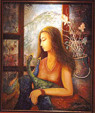 Exhibits of Ashwani Verma on display at Indusind gallery. 