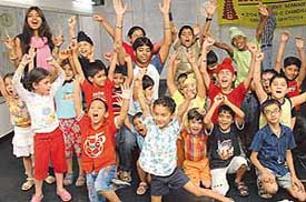 Students in a jubilant mood at Mercury, a summer camp organised by Education Tower